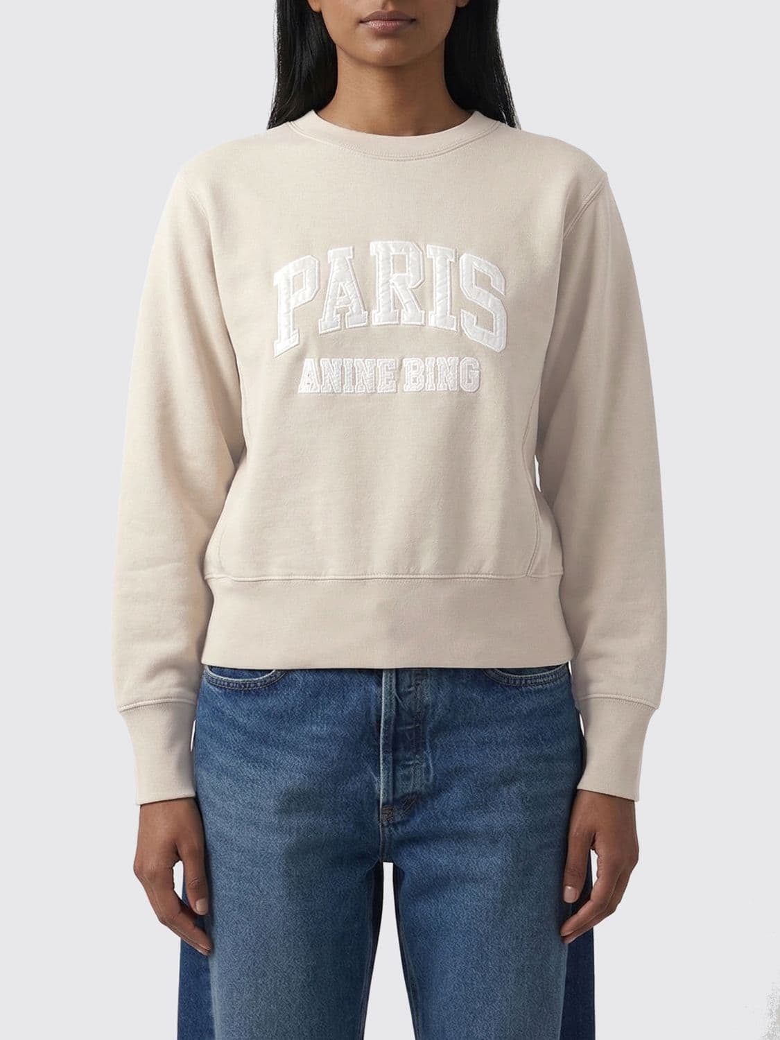 Anine Bing Crew Neck Sweatshirt with Logo