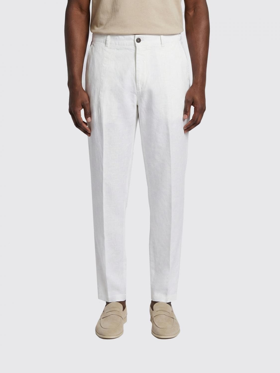 Eleventy Linen Blend Chino Trousers