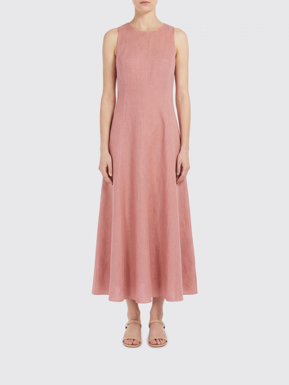 Eleventy Linen Blend Midi Dress · 42