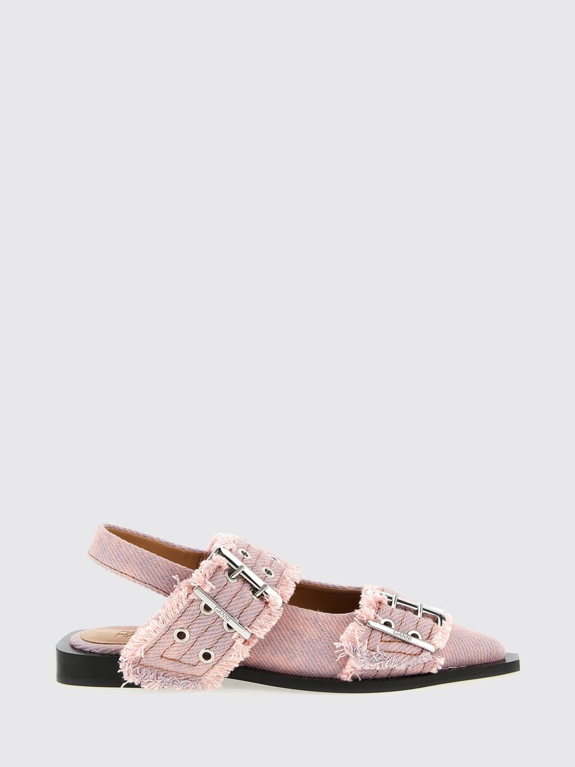 Ganni Organic Cotton Canvas Ballerinas