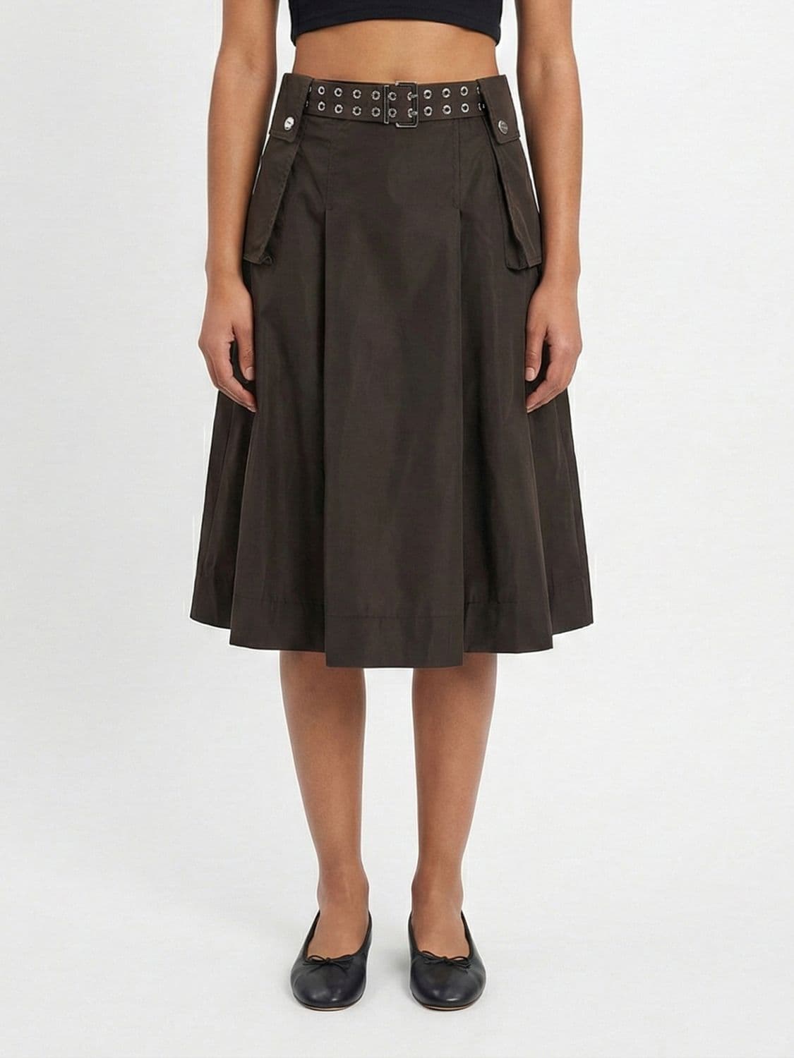 Ganni Technical Fabric Midi Skirt