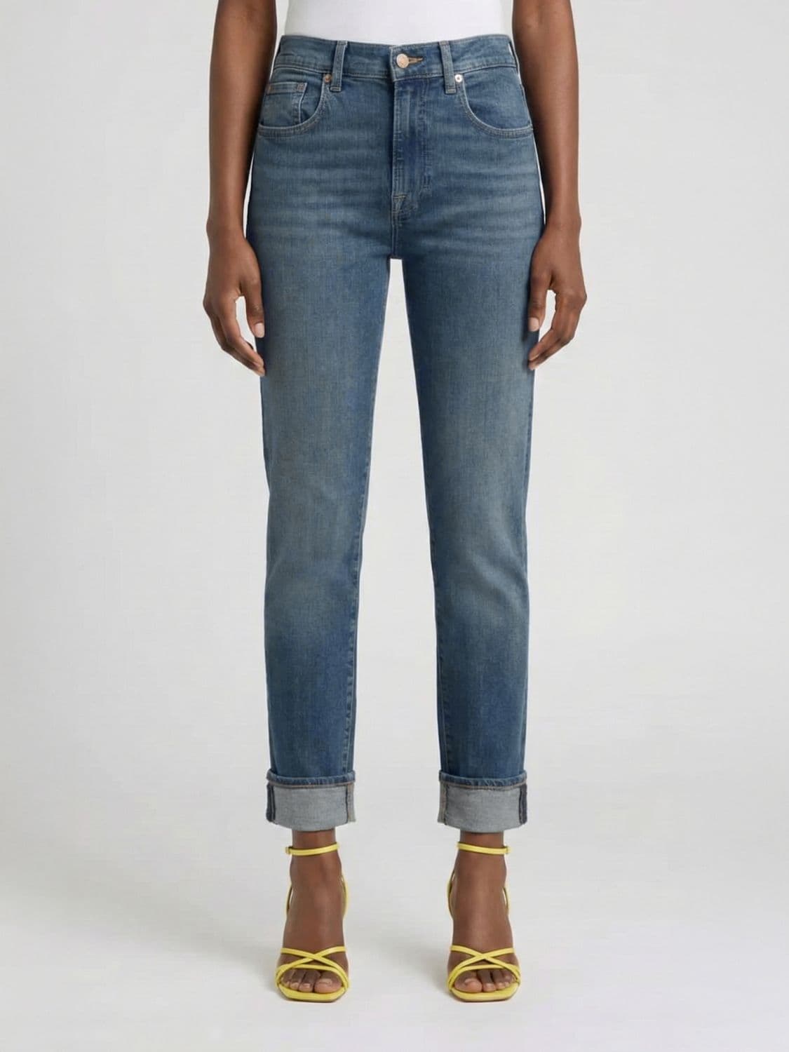 7 For All Mankind Cropped Fit Stretch Denim Jeans