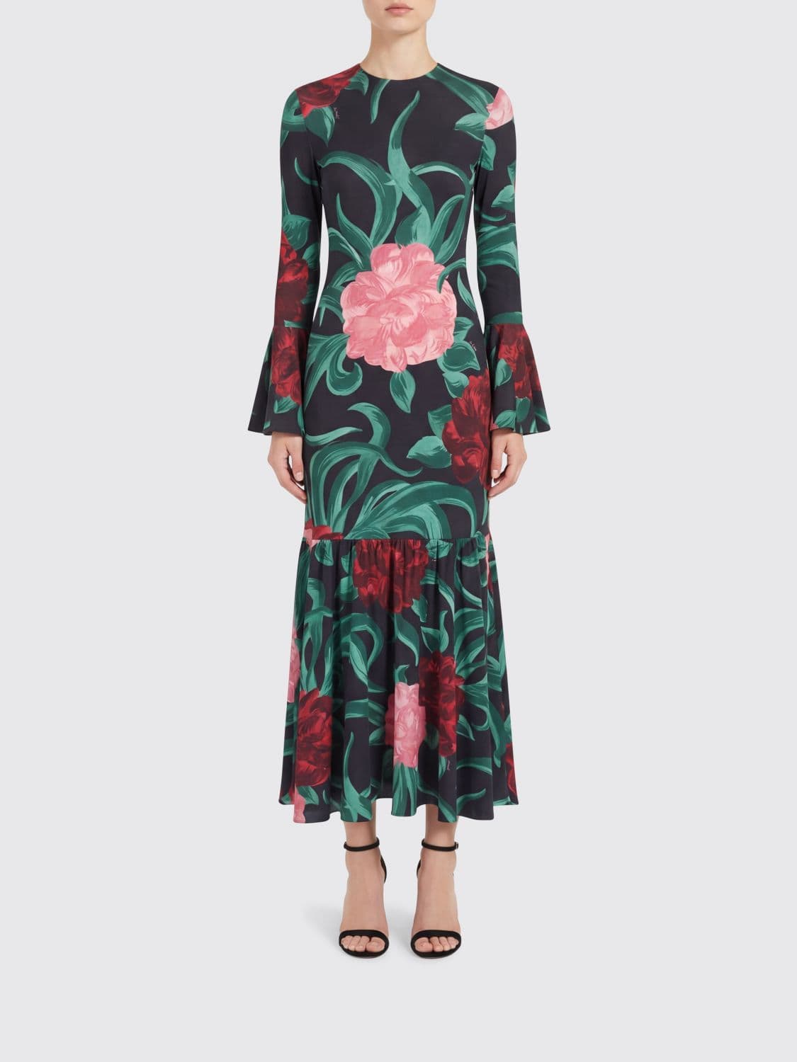 La Doublej Alba Stretch Viscose Dress with Floral Print