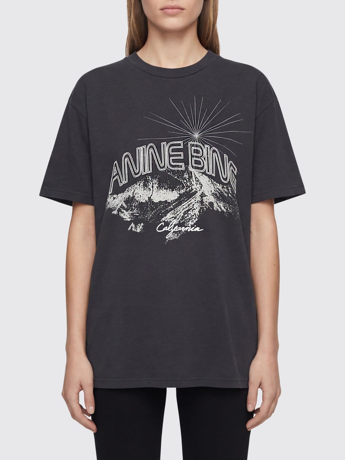 Anine Bing Printed Cotton T-Shirt