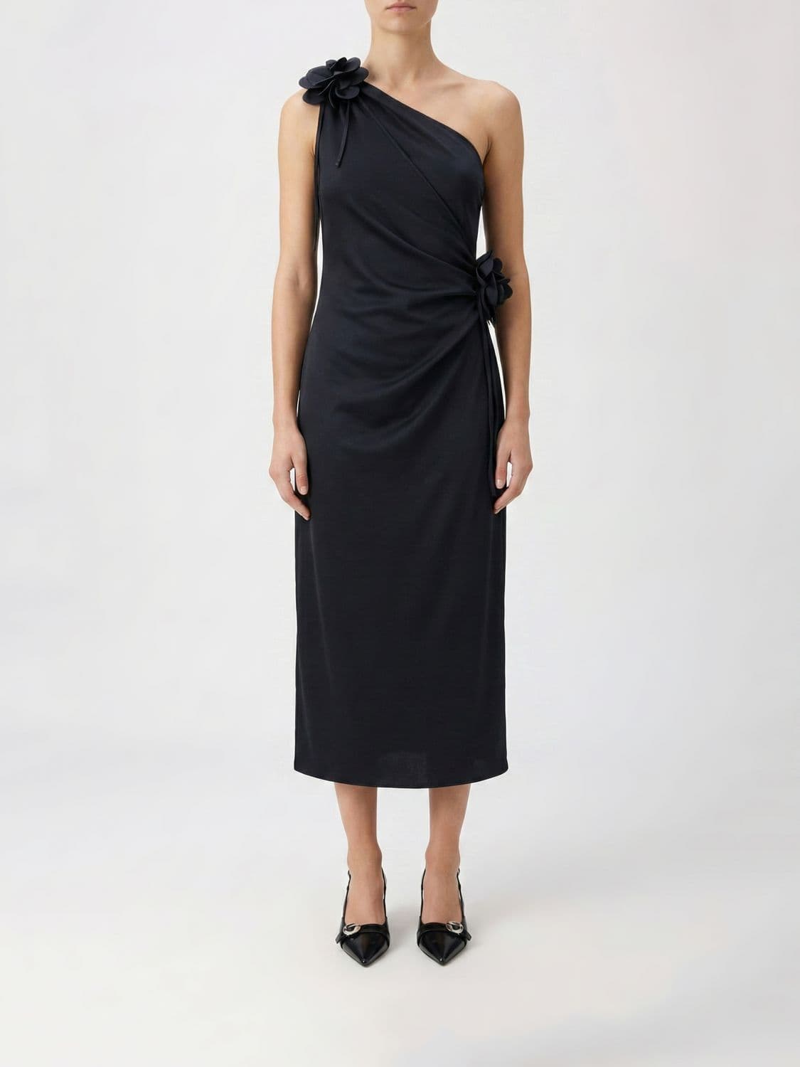 Coperni One-Shoulder Dress with Flowers