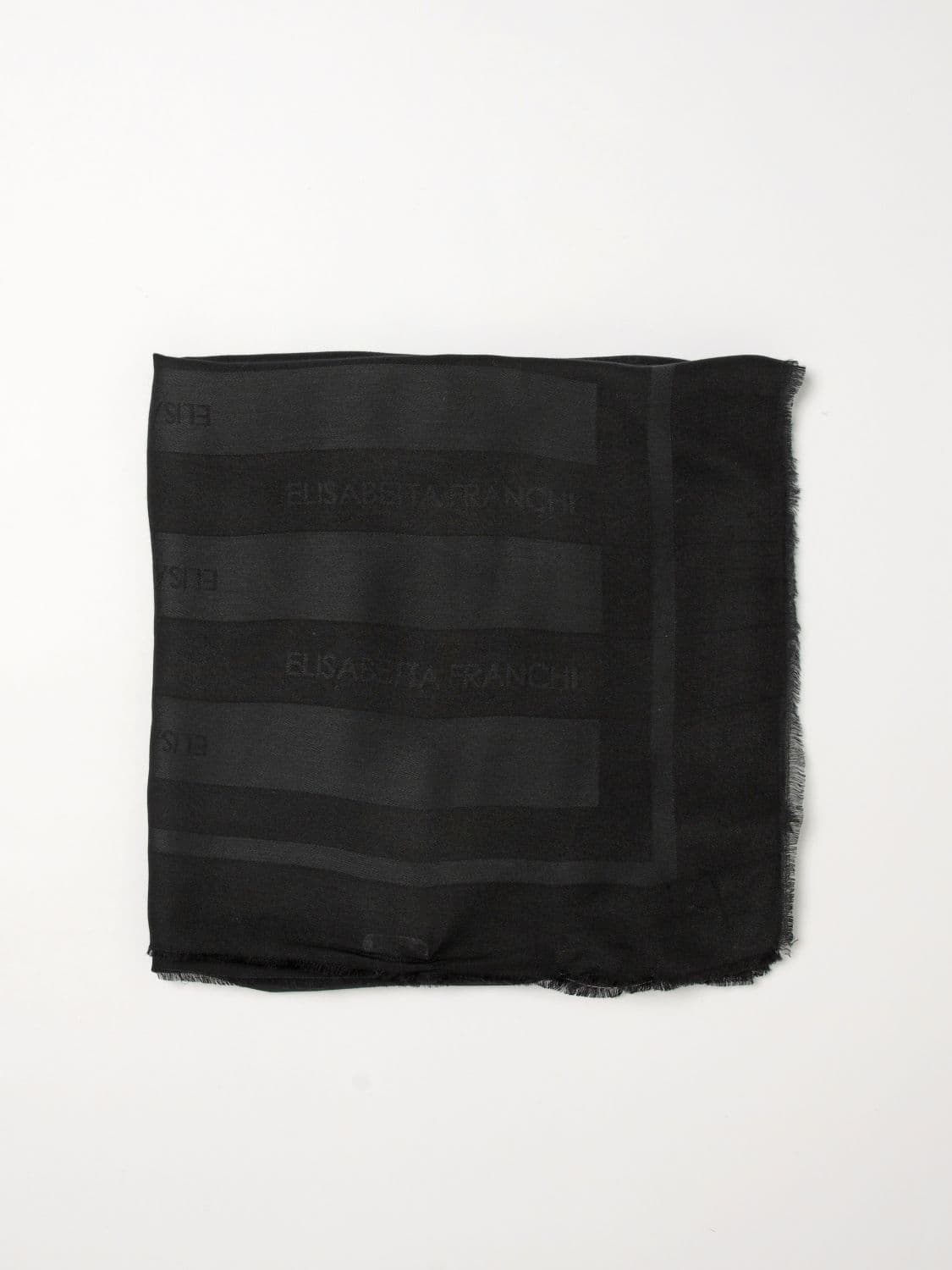 Elisabetta Franchi Viscose Blend Scarf with Jacquard Logo · OS