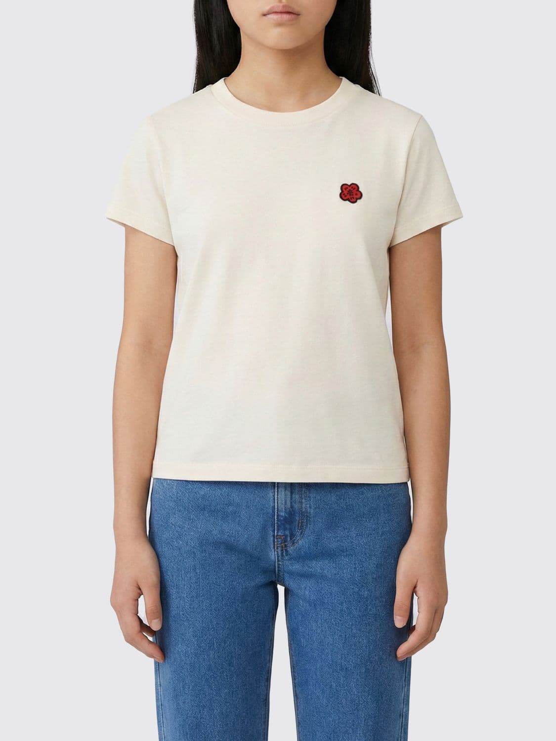 Kenzo Cotton T-shirts with Flower Logo
