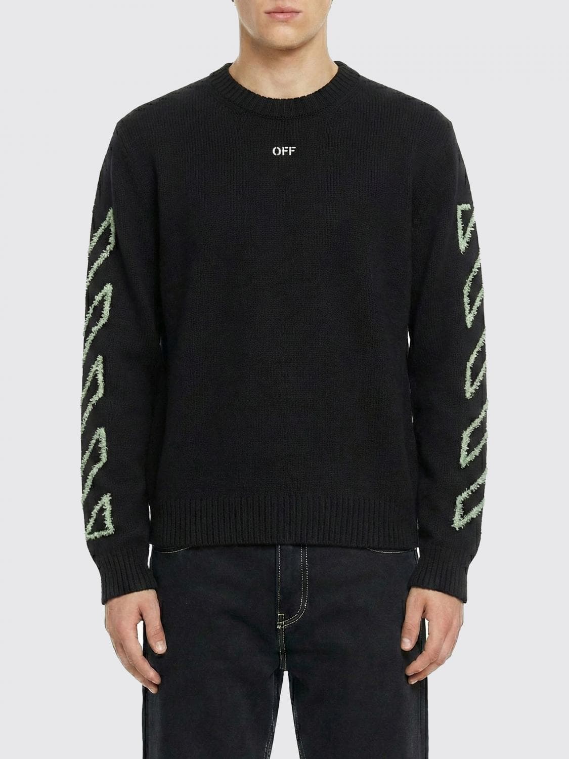Off-White Cotton Logo Crewneck Pullover