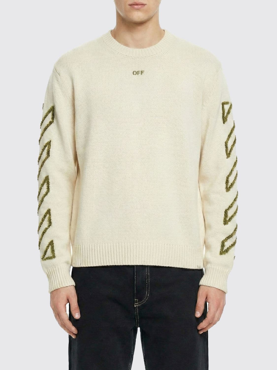 Off-White Cotton Logo Crewneck Pullover