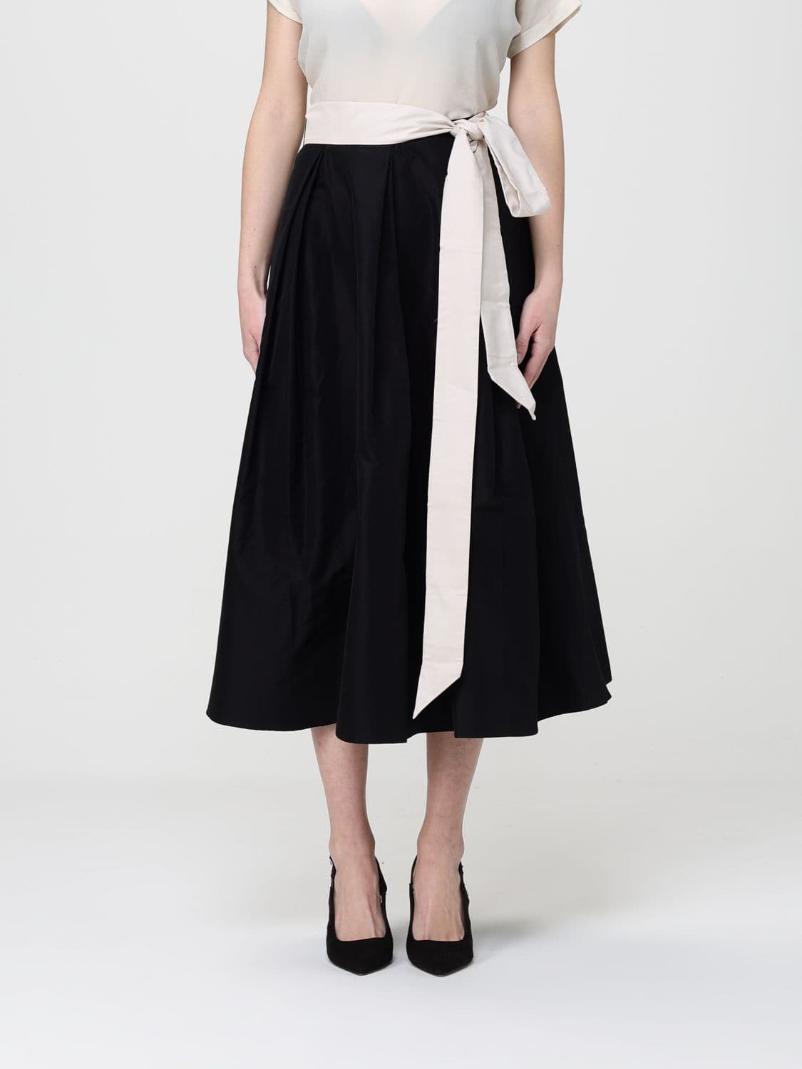 's Max Mara Baschi Cotton Blend Twill Midi Skirt