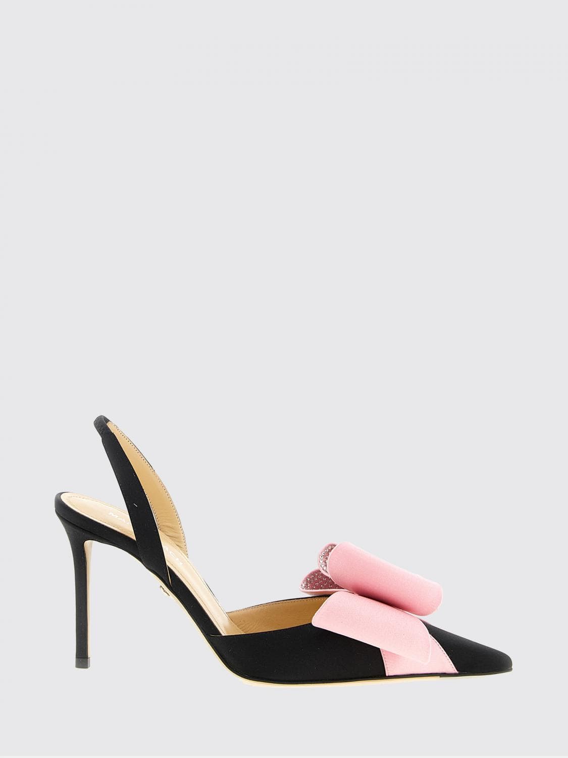 Mach & mach Le Cadeau Crystal Bow Satin Slingbacks