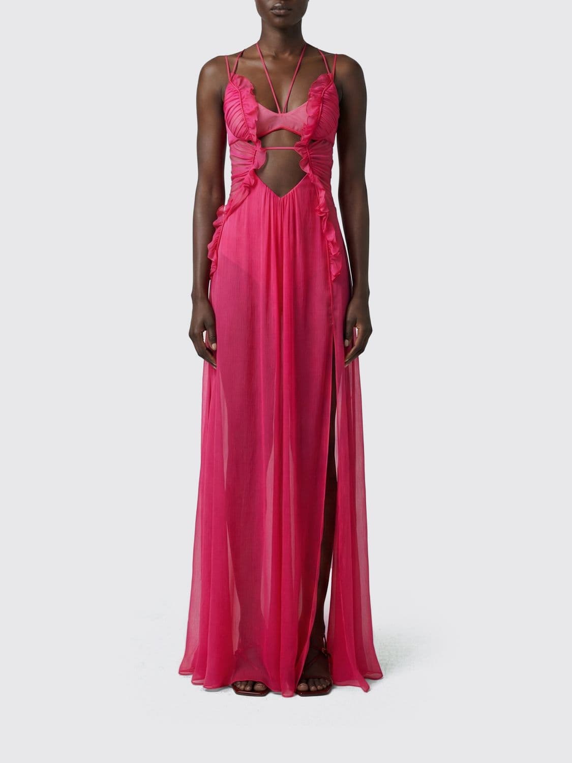 Nensi Dojaka Cut-Out Silk Dress