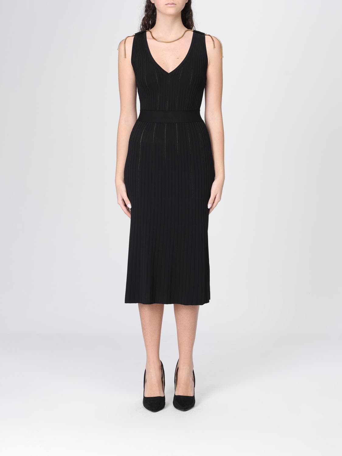 Elisabetta Franchi Viscose Dress With Jewel Detail