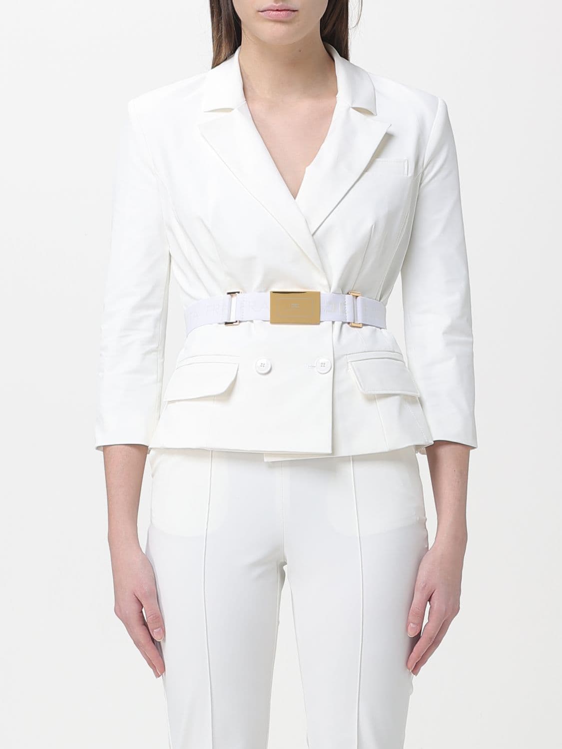 Elisabetta Franchi Double-Breasted Blazer With Belt