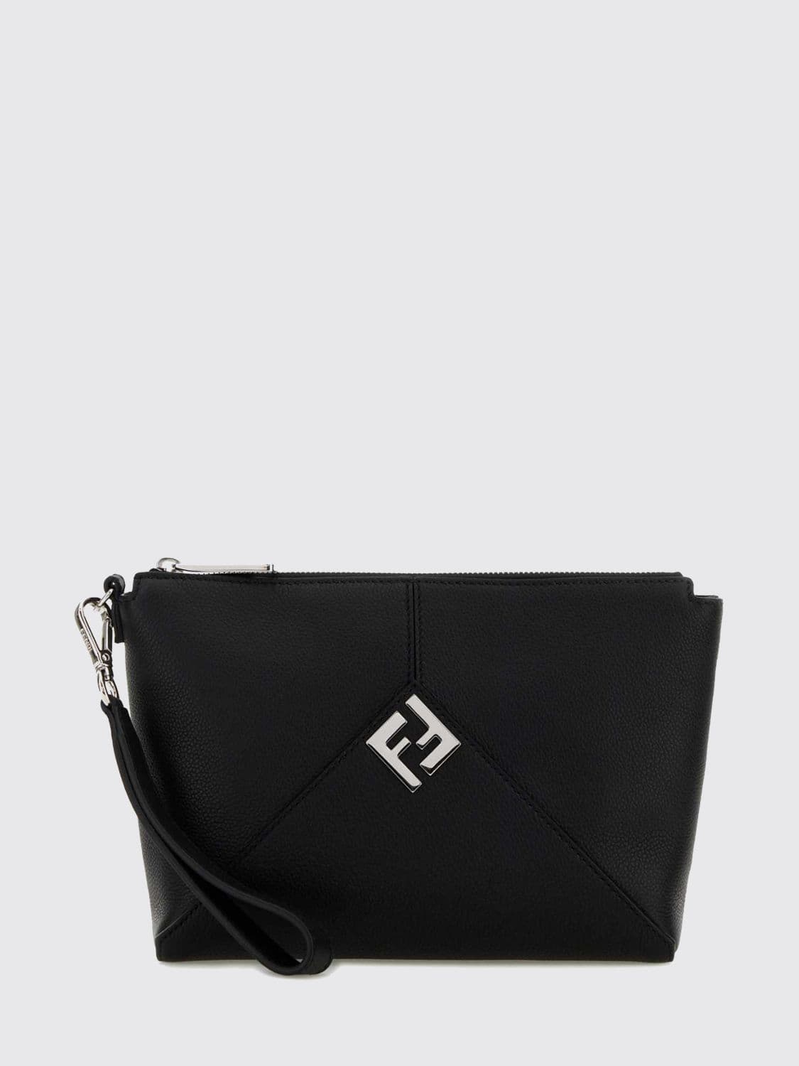 Fendi Lui Grained Calf Leather Clutch · OS