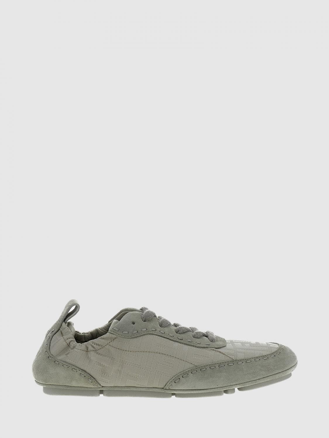Fendi Fit FF Jacquard Monogram Canvas And Suede Sneakers