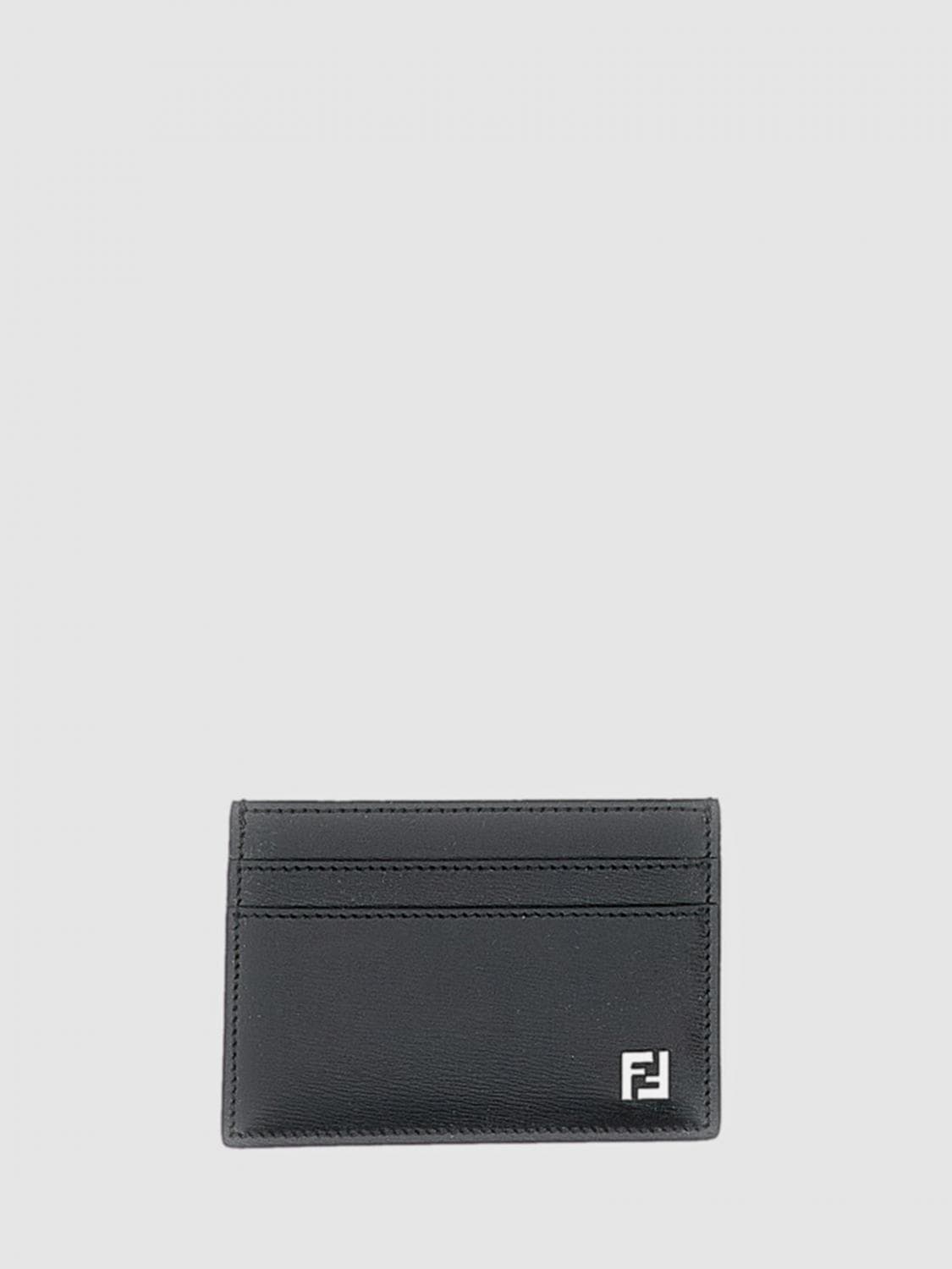 Fendi Squared FF Leather Credit Card Holder