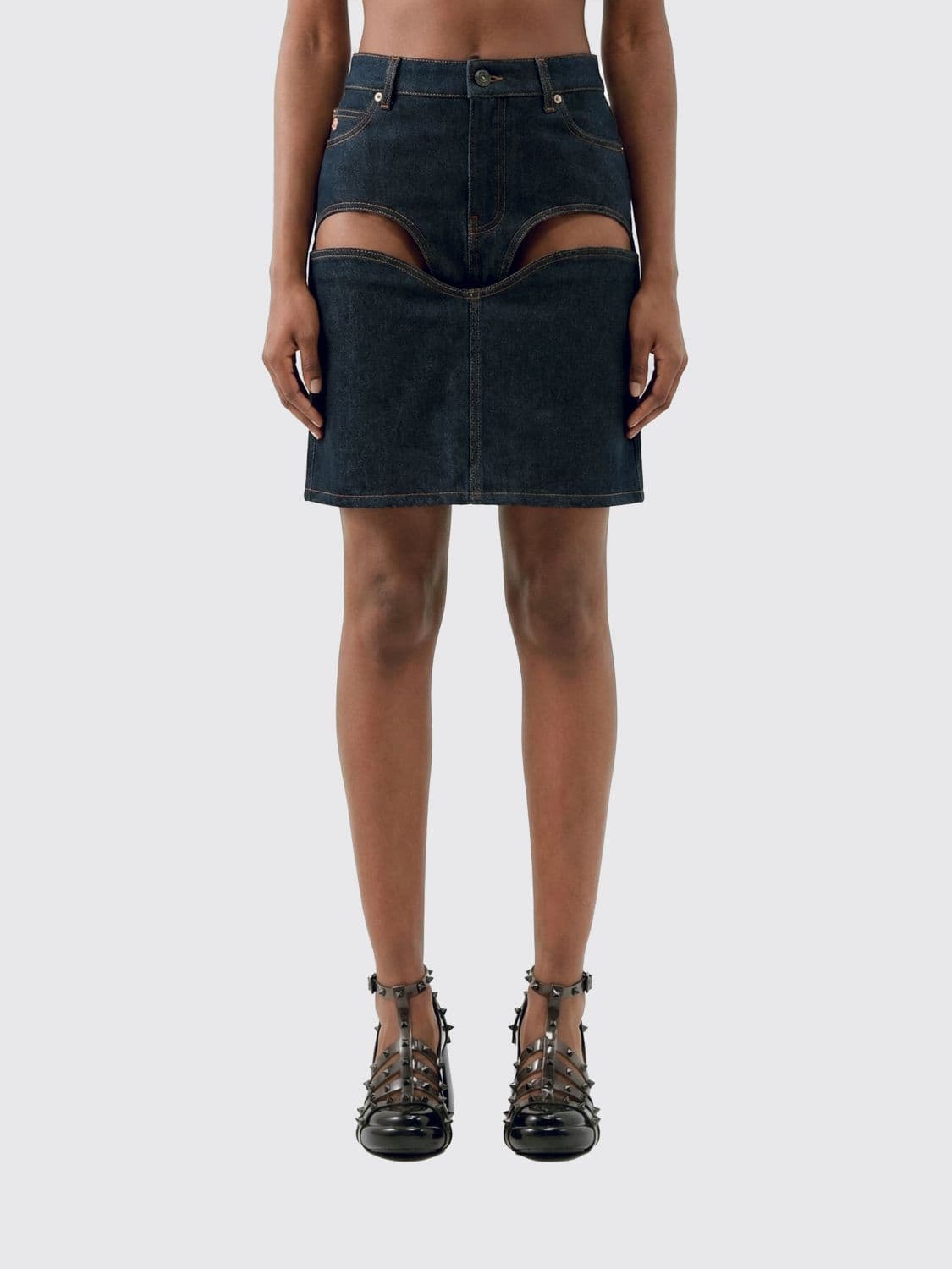 Jean Paul Gaultier Cut-Out Cotton Denim Mini Skirt · 27