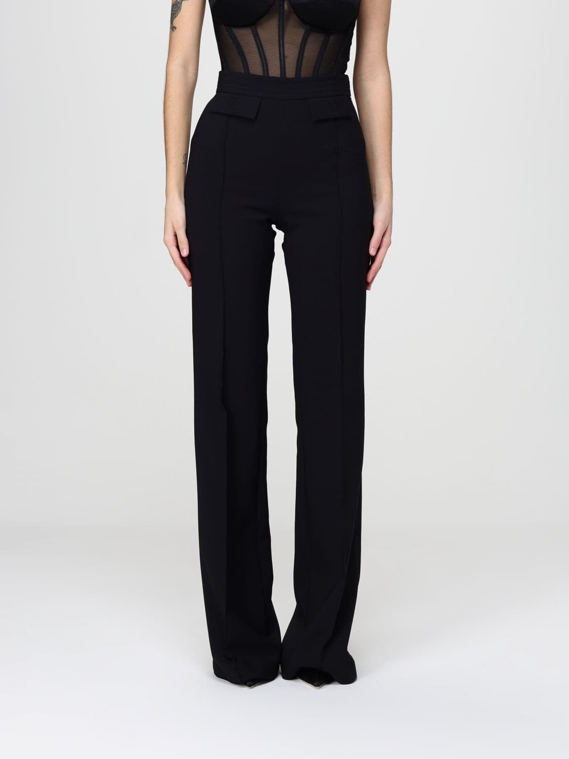 Elisabetta Franchi Crêpe Straight Trousers