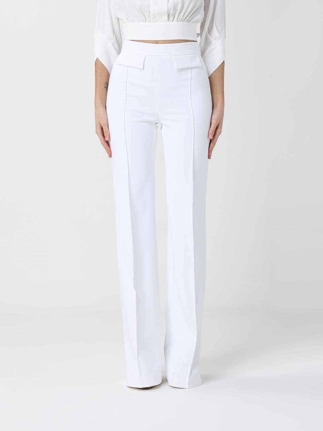Elisabetta Franchi Crêpe Straight Trousers