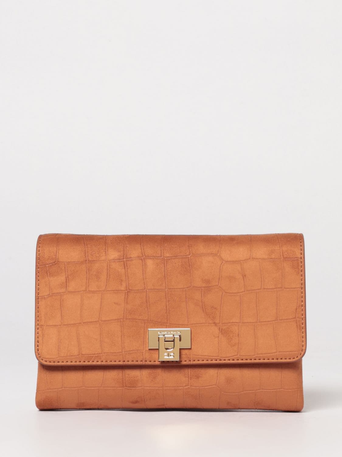 Elisabetta Franchi Suede Crocodile Print Bag