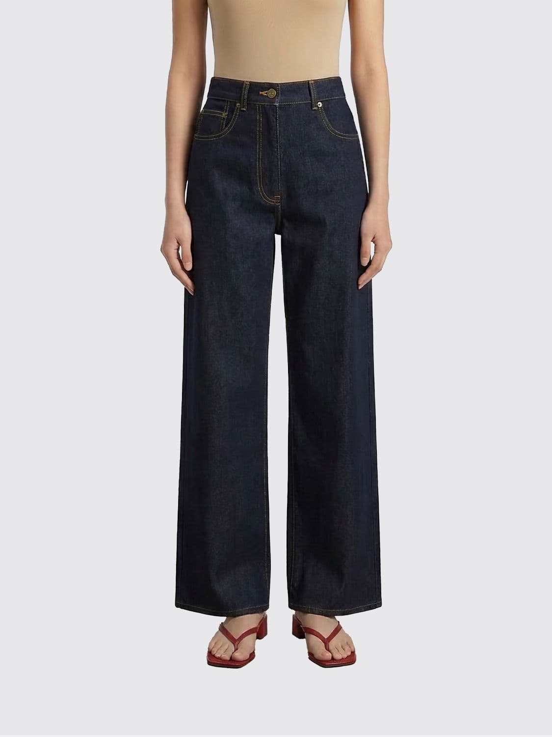 Thom Browne Cotton Denim Wide-Leg Jeans