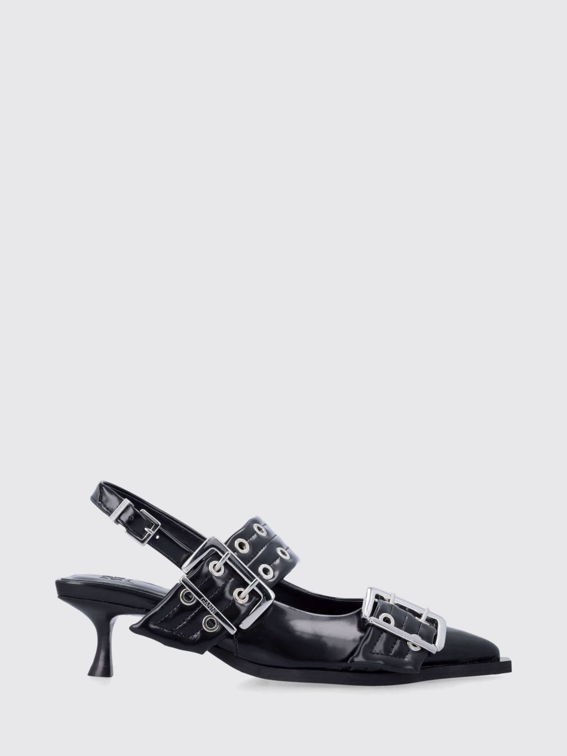 Ganni Leather Blend Slingback Pumps