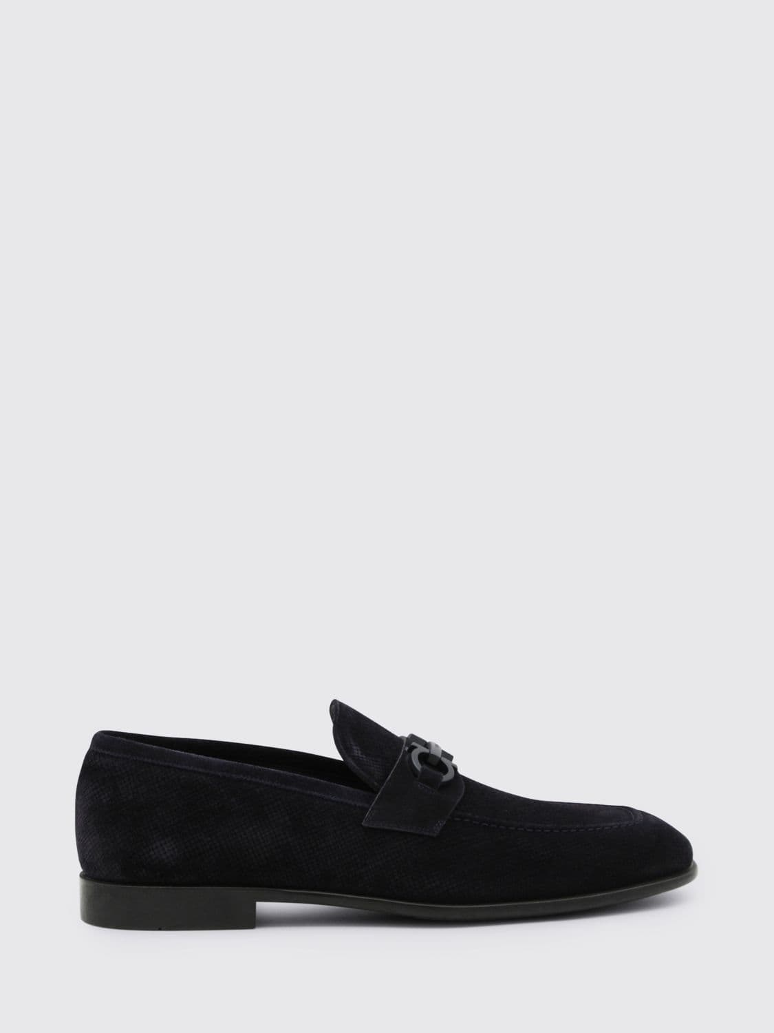 Ferragamo Gancini Embossed Suede Loafers