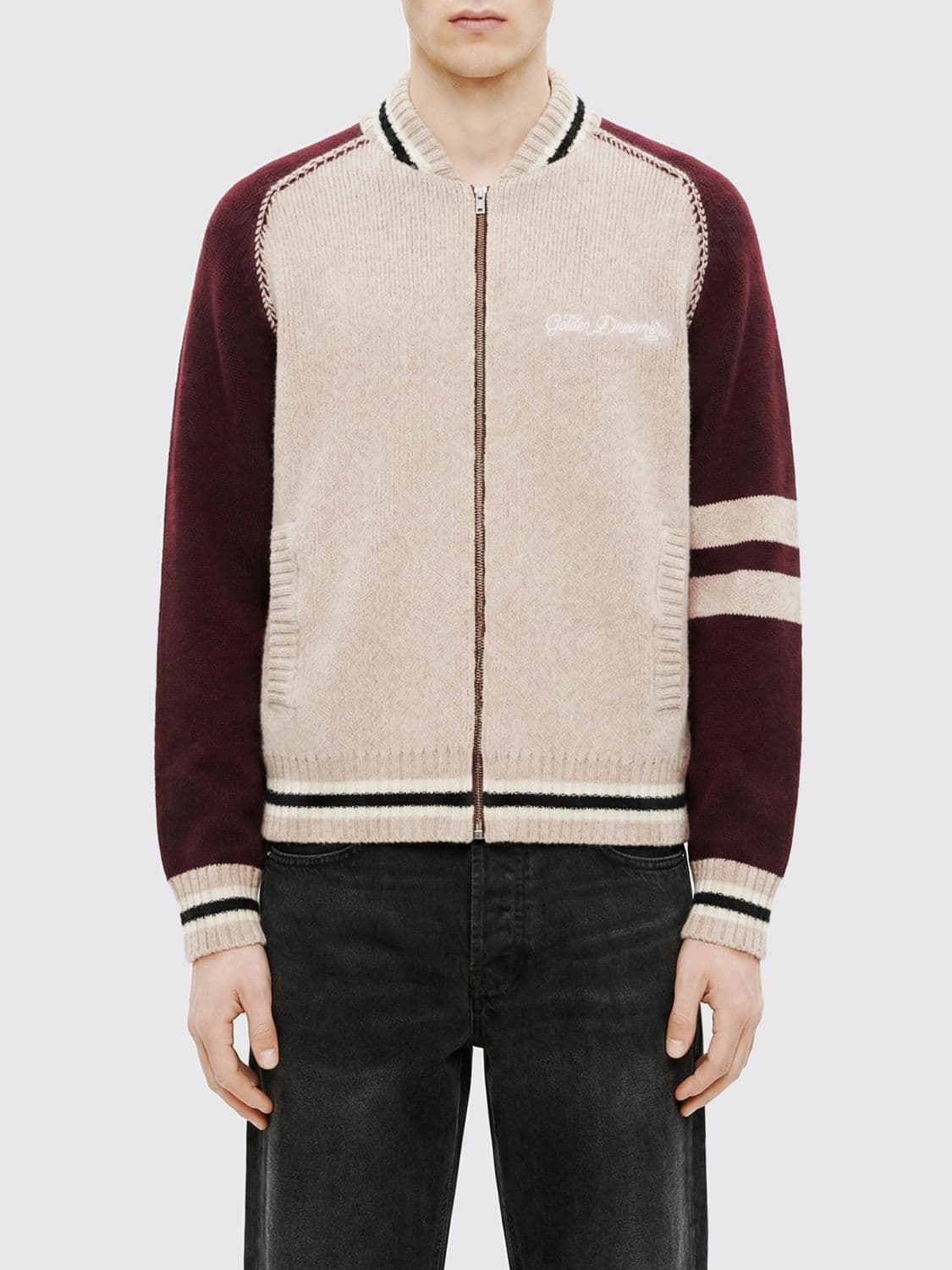 Golden Goose Wool and Cashmere Bomber Jacket with Logo