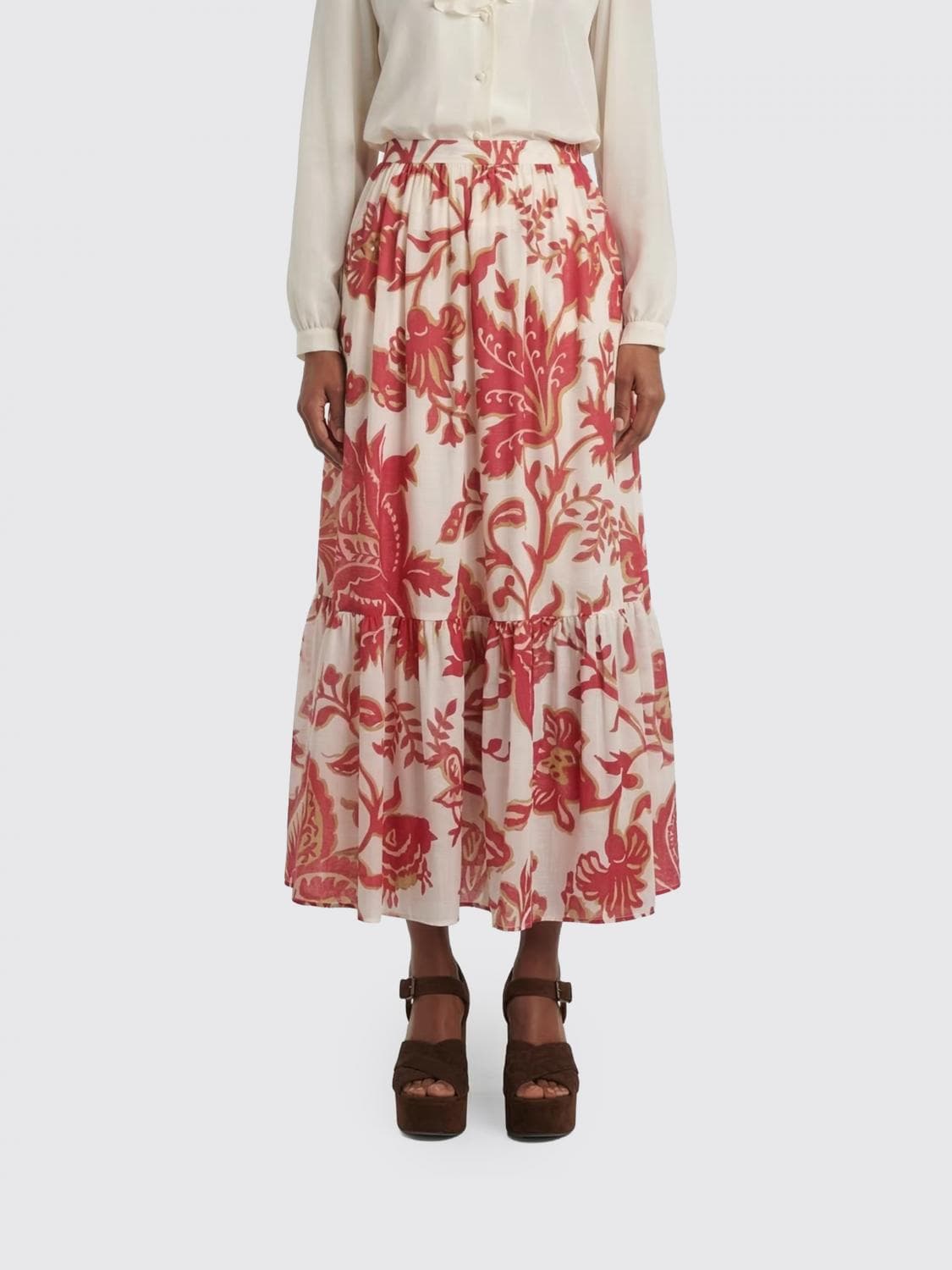 Etro Paisley Print Cotton Midi Skirt · 40
