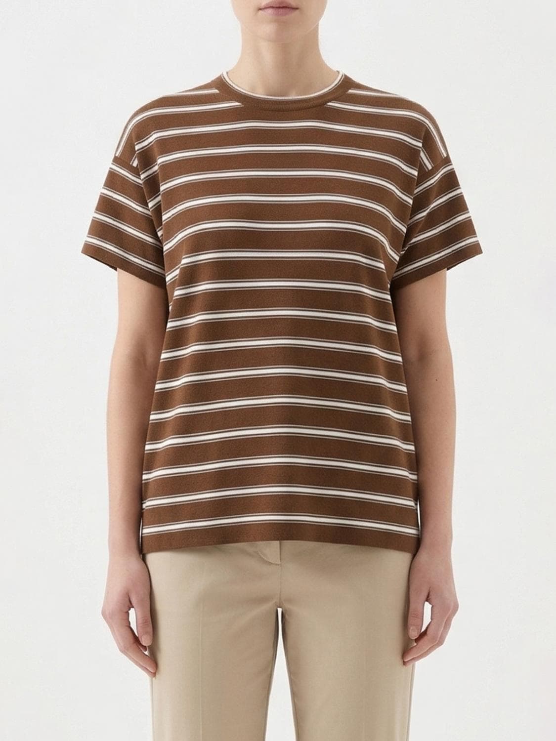 Brunello Cucinelli Striped Virgin Wool and Cashmere Sweater · L