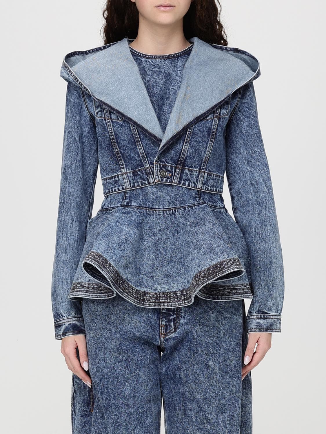 Alaïa Denim Hooded Jacket