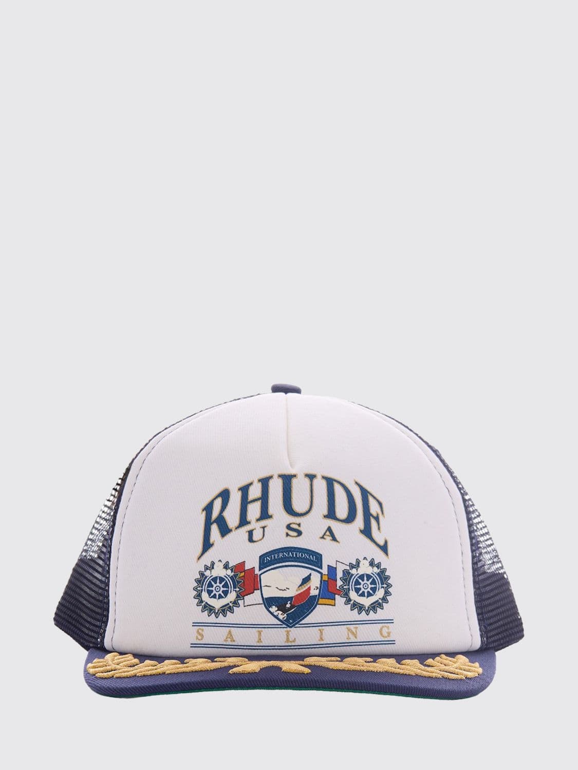 Rhude Cotton and Mesh Nylon Baseball Cap with Printed Logo · OS