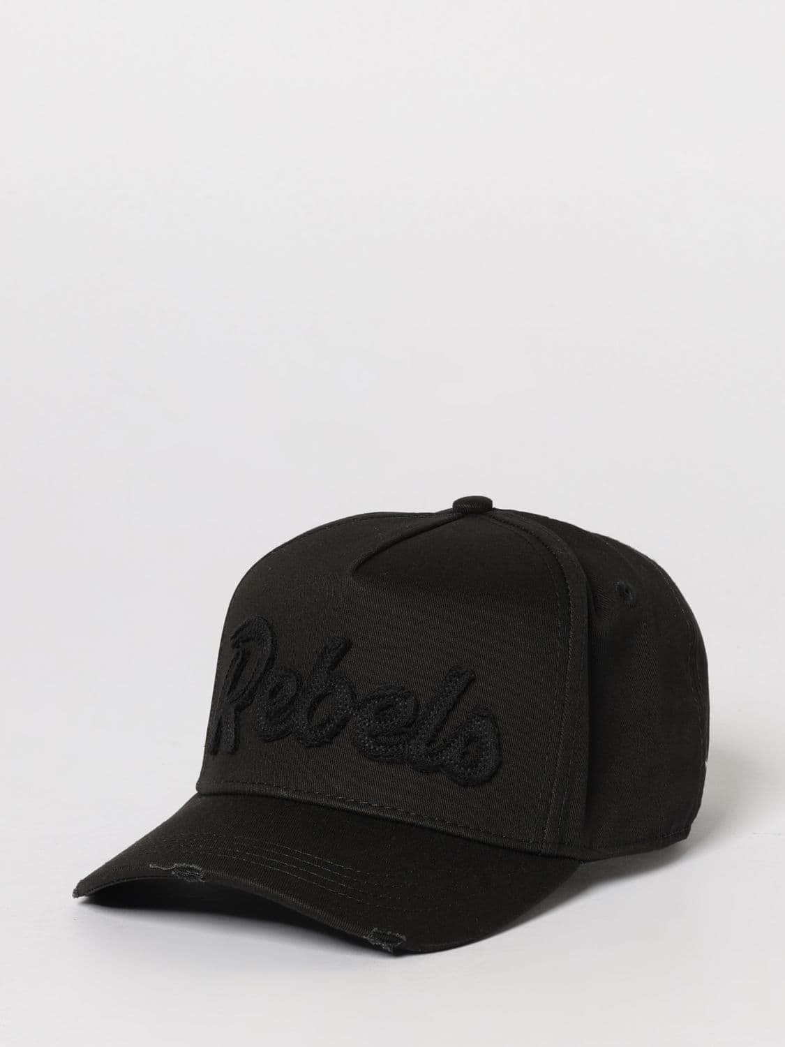 Dsquared2 Cotton Twill Hat with Distressed Details · OS