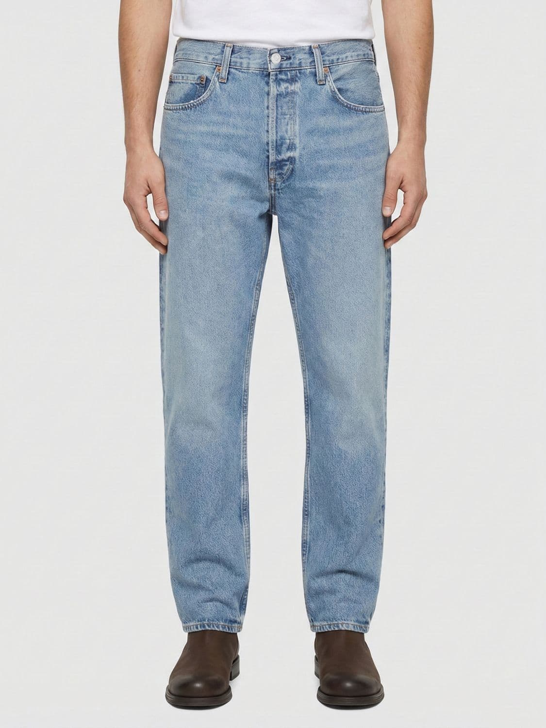 Agolde Cotton Denim Straight Jeans