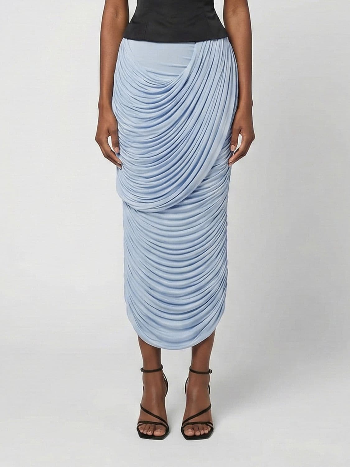 Magda Butrym Draped Cupro Skirt