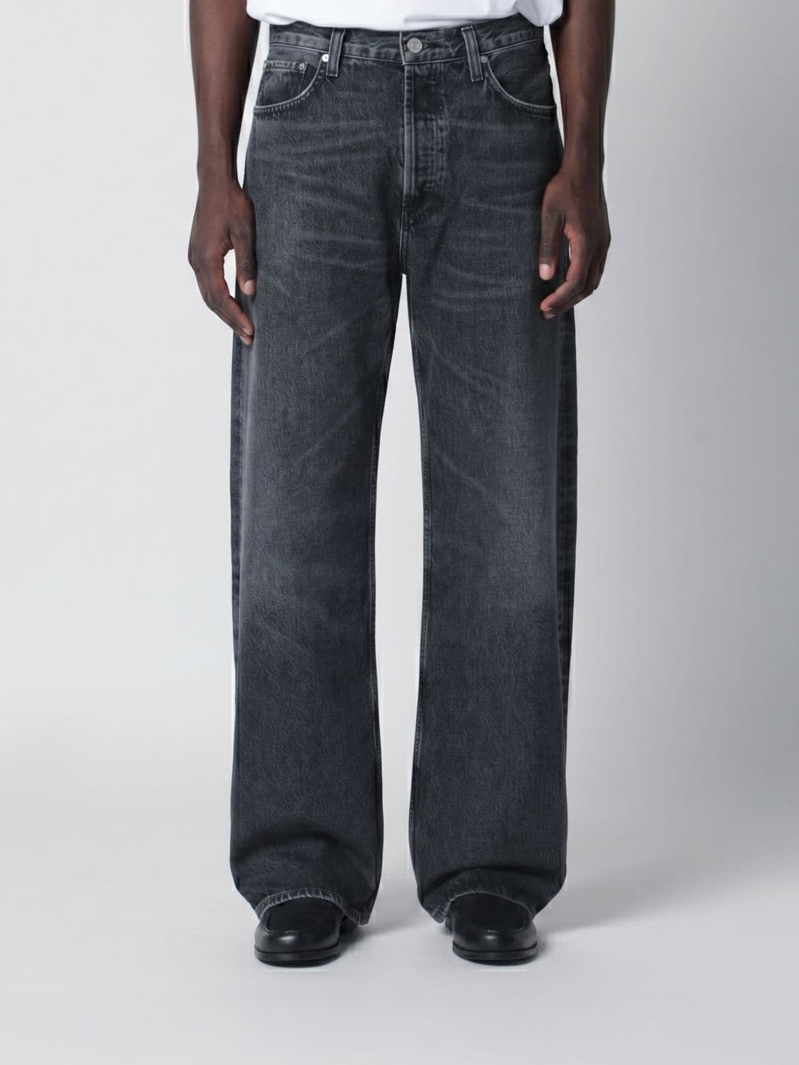 Agolde Cotton Denim Wide-Leg Jeans · 36