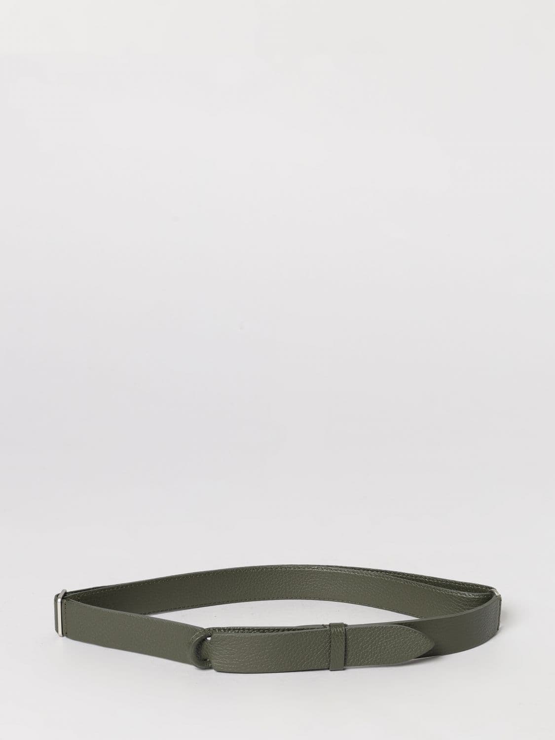 Orciani Nobuckle Hammered Leather Belt
