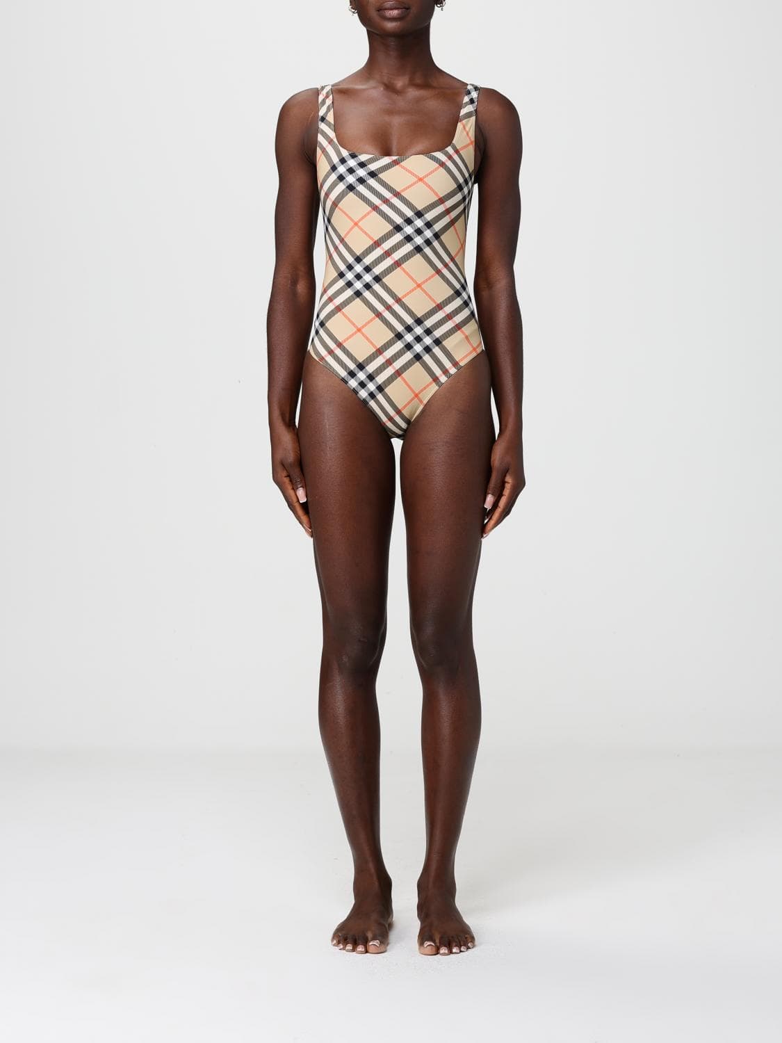 Burberry Vintage Check Print Polyamide One Piece Swimsuit