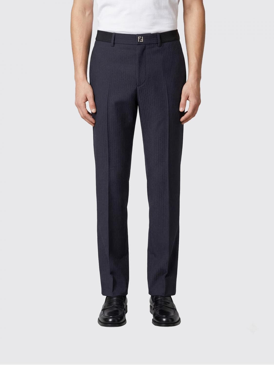 Fendi Wool and Cotton Tailored Trousers