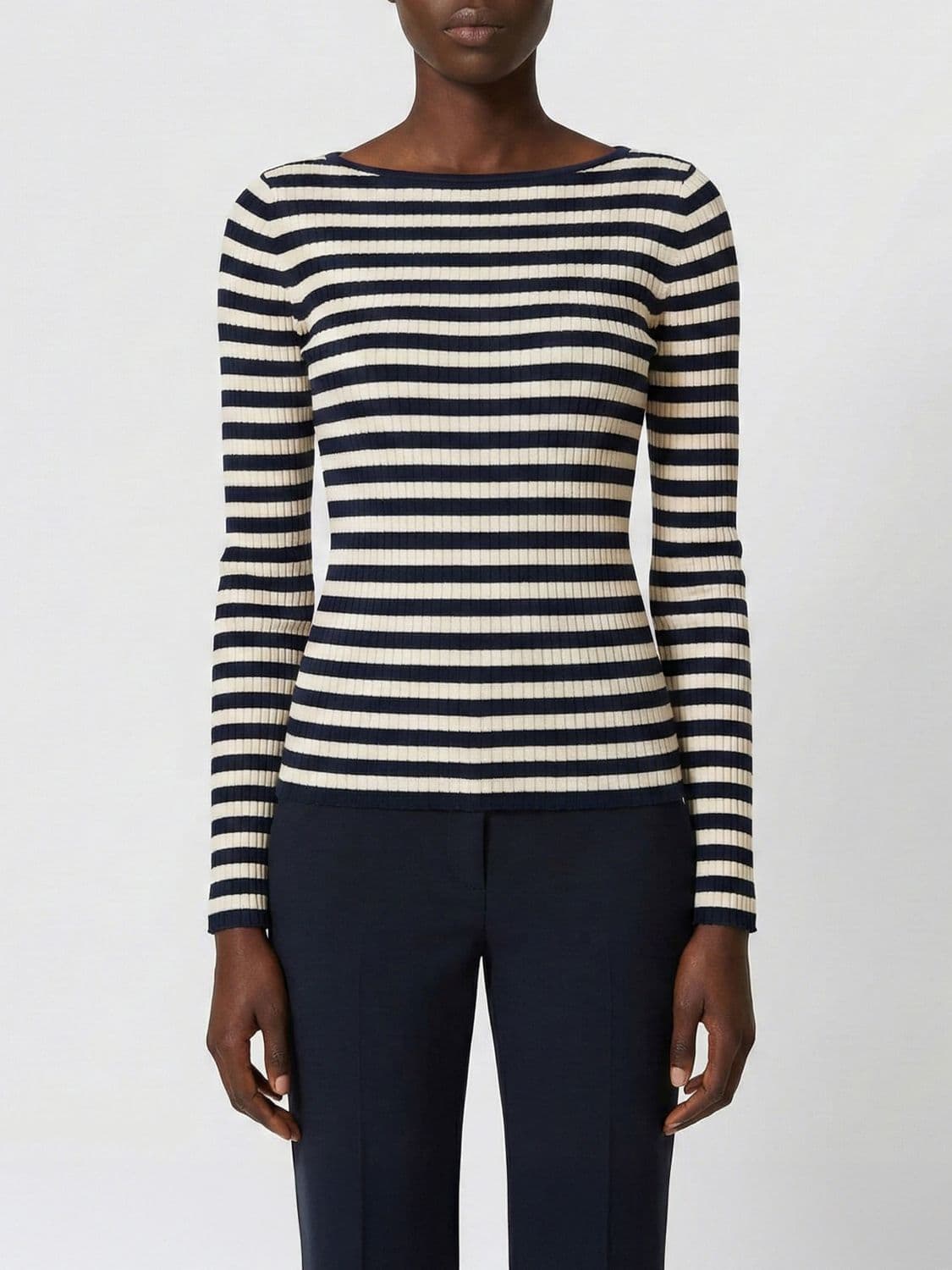 Twinset Striped Cotton Blend Sweater