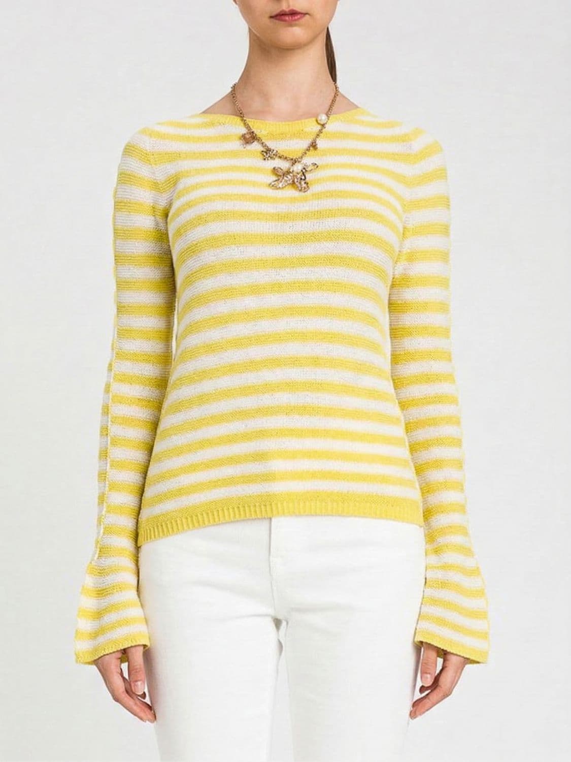 Twinset Striped Cotton Blend Sweater