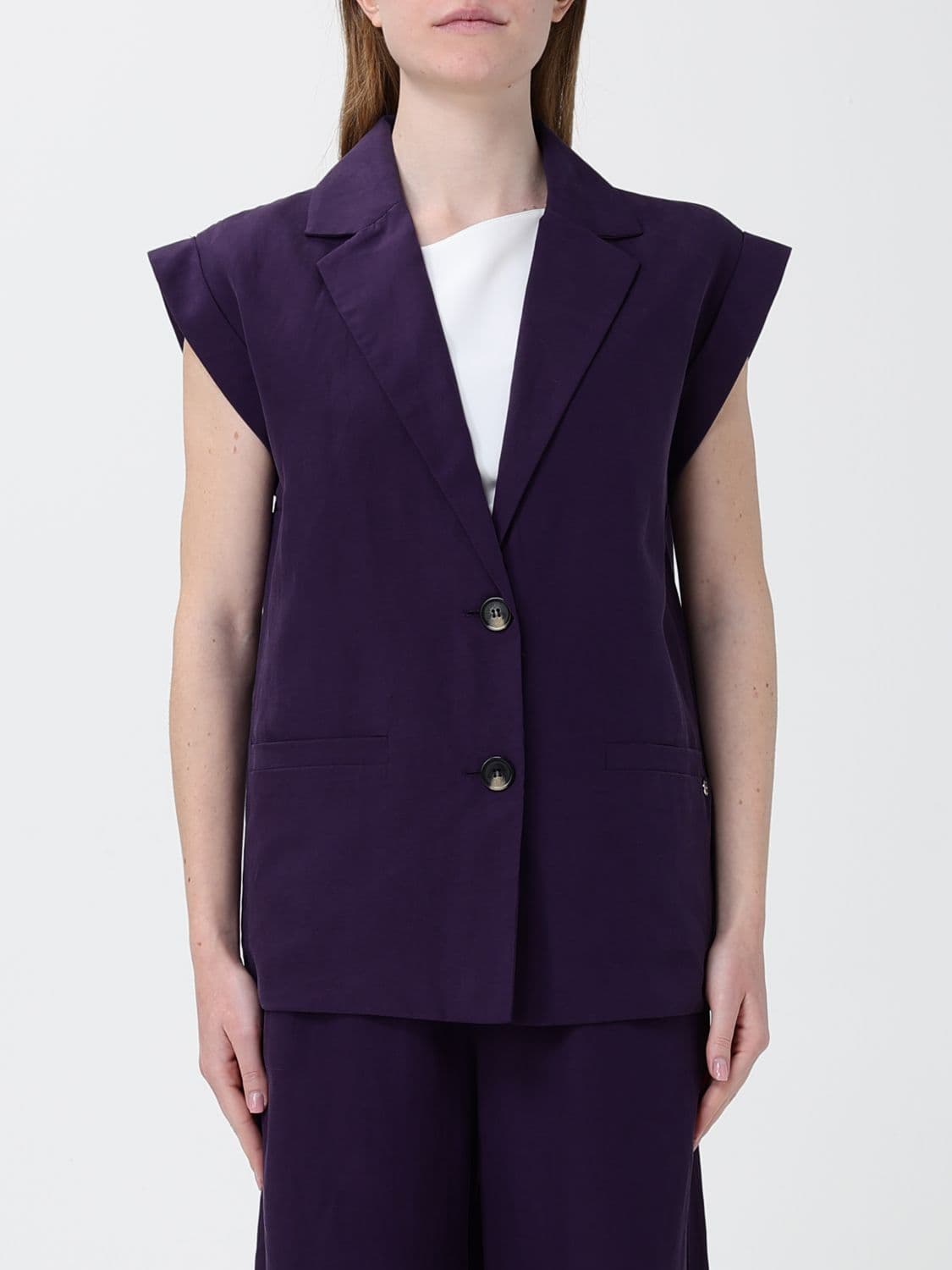 Liu Jo Single-Breasted Viscose Blend Vest