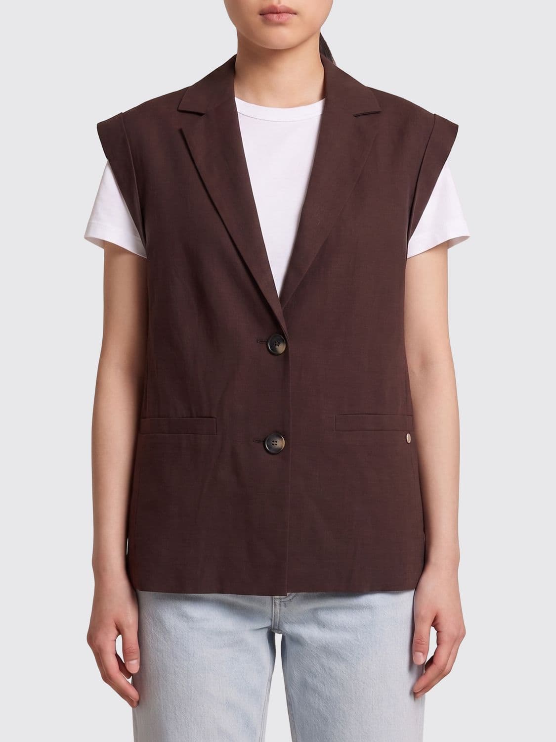 Liu Jo Single-Breasted Viscose Blend Vest