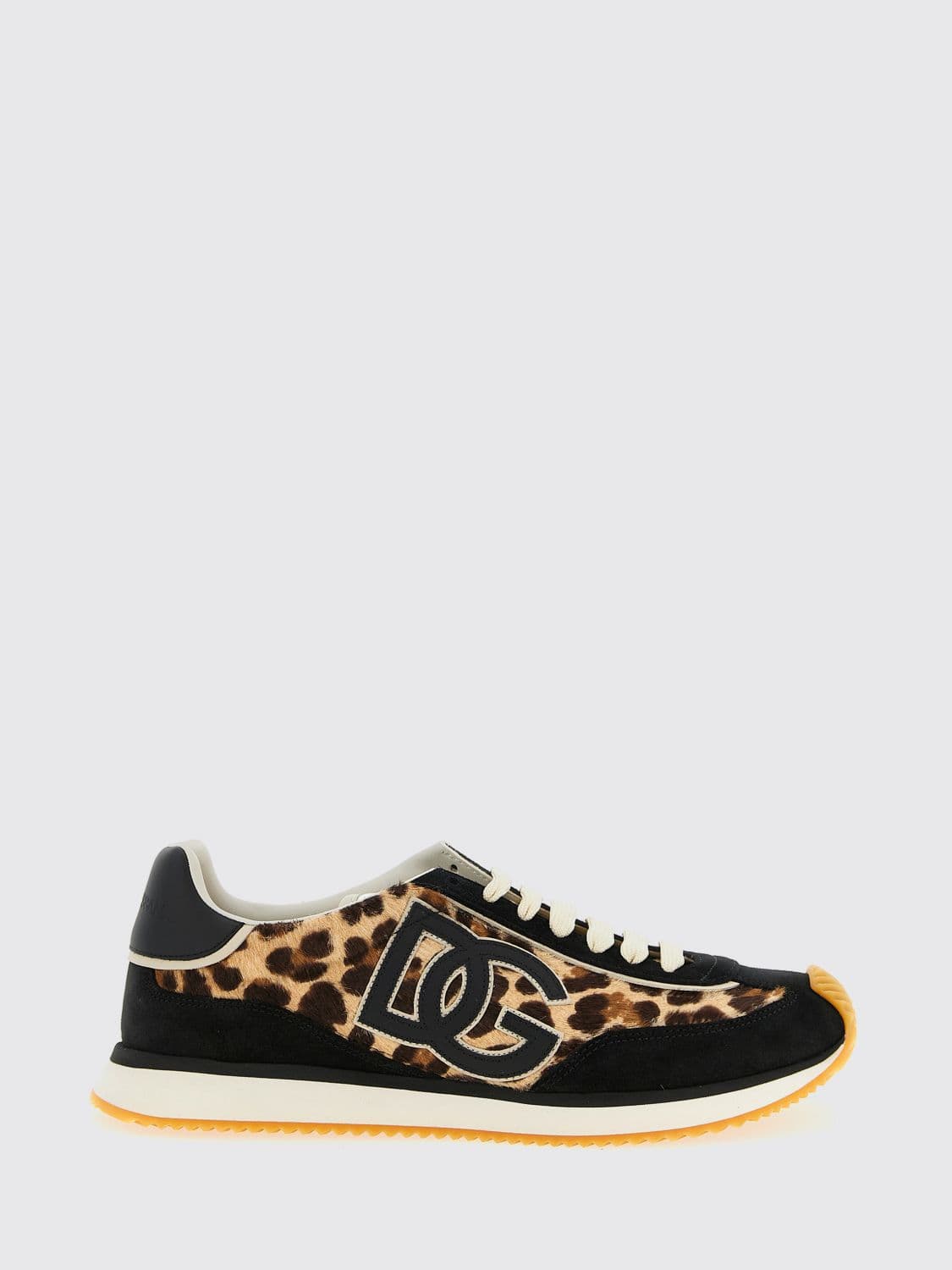 Dolce & Gabbana DG Cushion Sneakers in Suede and Animal Print Nylon