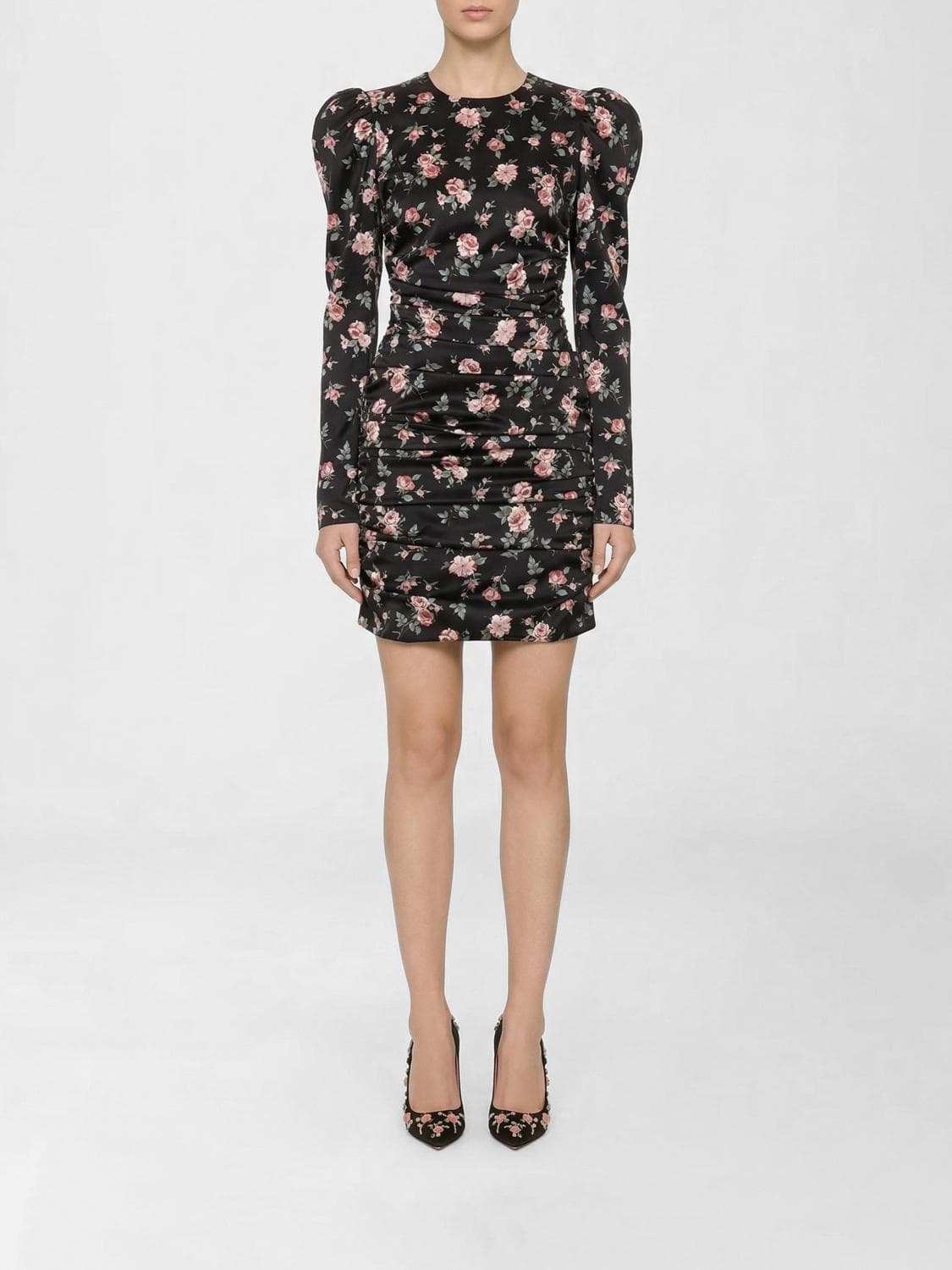 Dolce & Gabbana Floral Print Silk Mini Dress