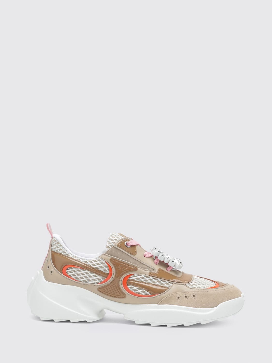 Roger Vivier Viv' On The Run Sneakers in Mesh and Leather
