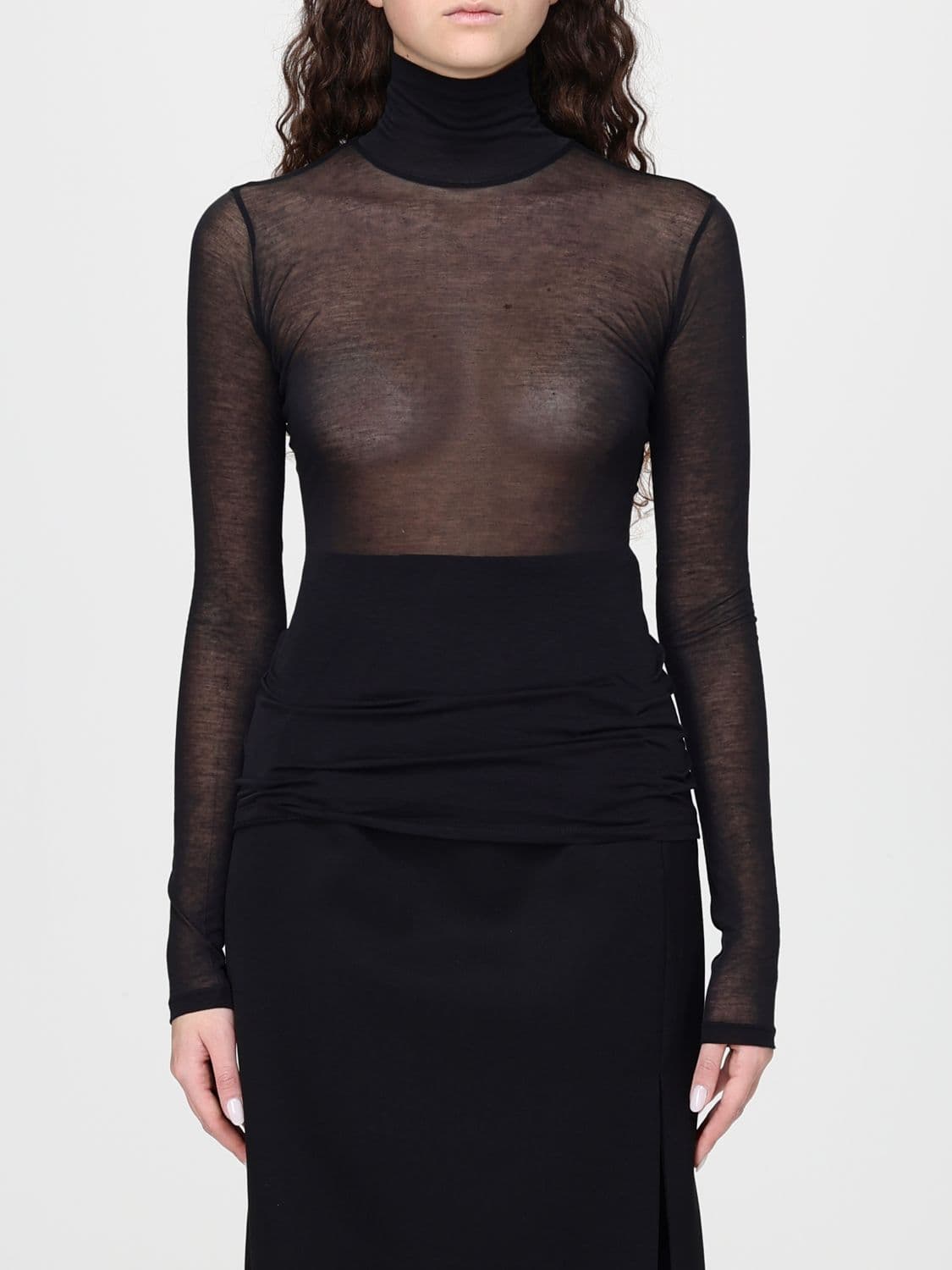Mugler Lyocell Turtleneck Top
