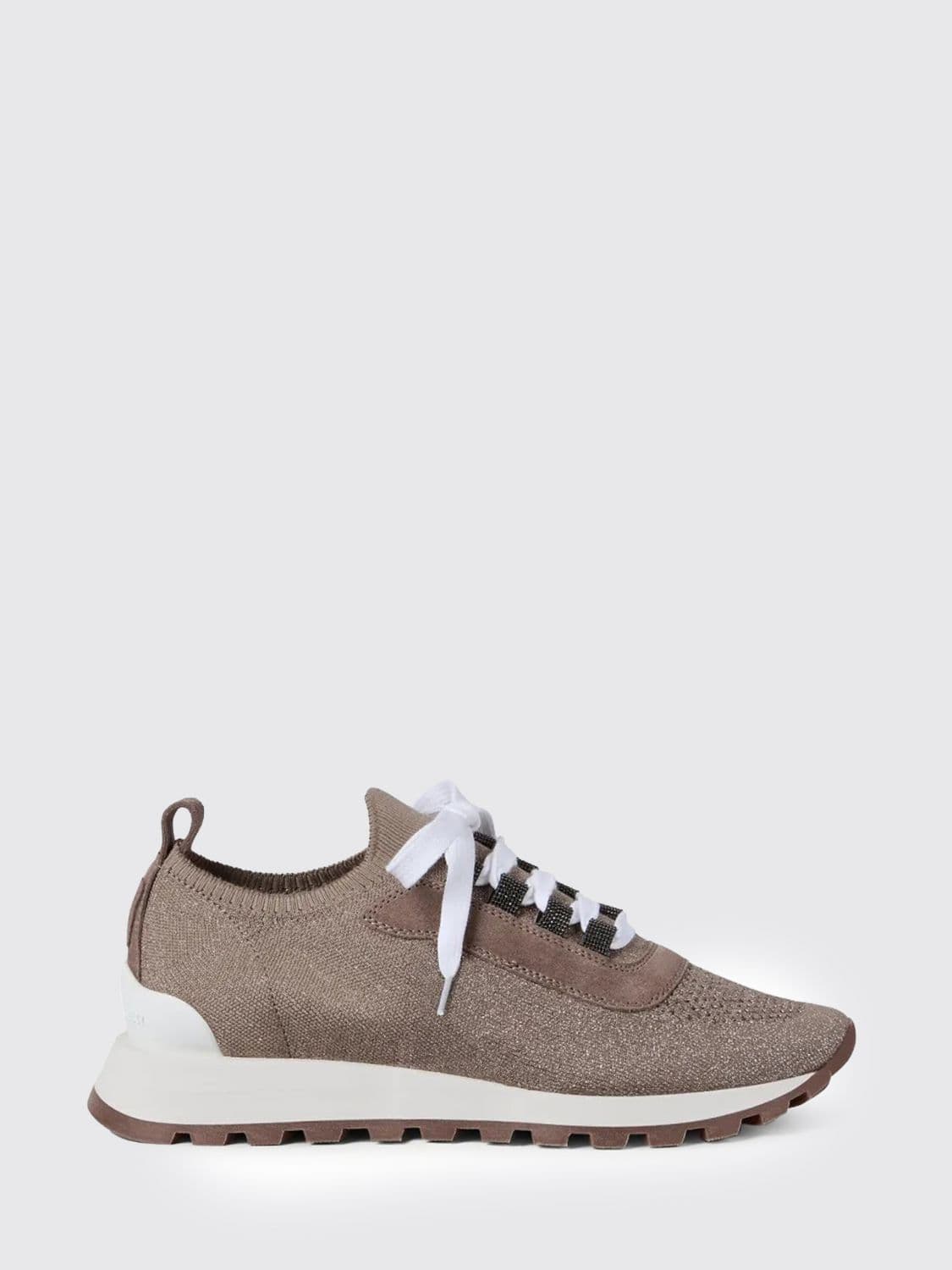 Brunello Cucinelli Cotton and Lurex Knit Sneakers