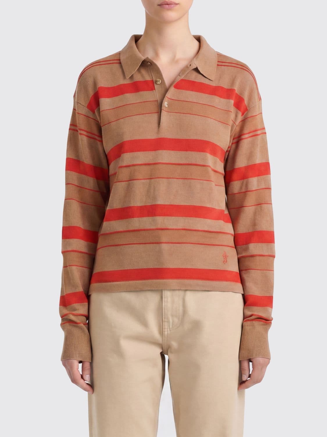 Jw Anderson Striped Cotton and Wool Polo Shirt